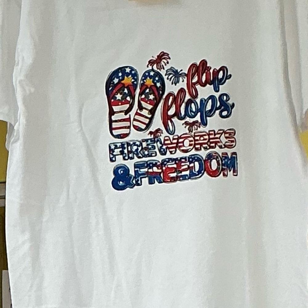 Patriotic Graphic T-Shirts - Black and White Women’s Size Medium